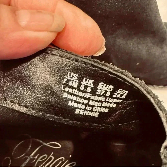 Fergie Women's Bennie Western Boots  w/ Fringe Studded Suede Ankle Sz 7.5 M - Picture 6 of 10